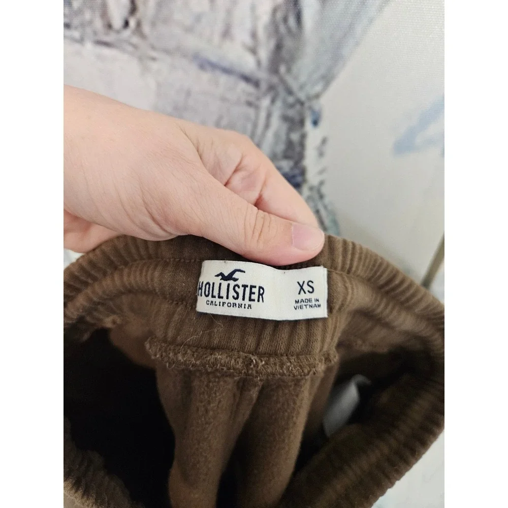 Hollister Flare Sweatpants XS Brown Wide Leg Loungewear Y2K Cozy Aesthetic
